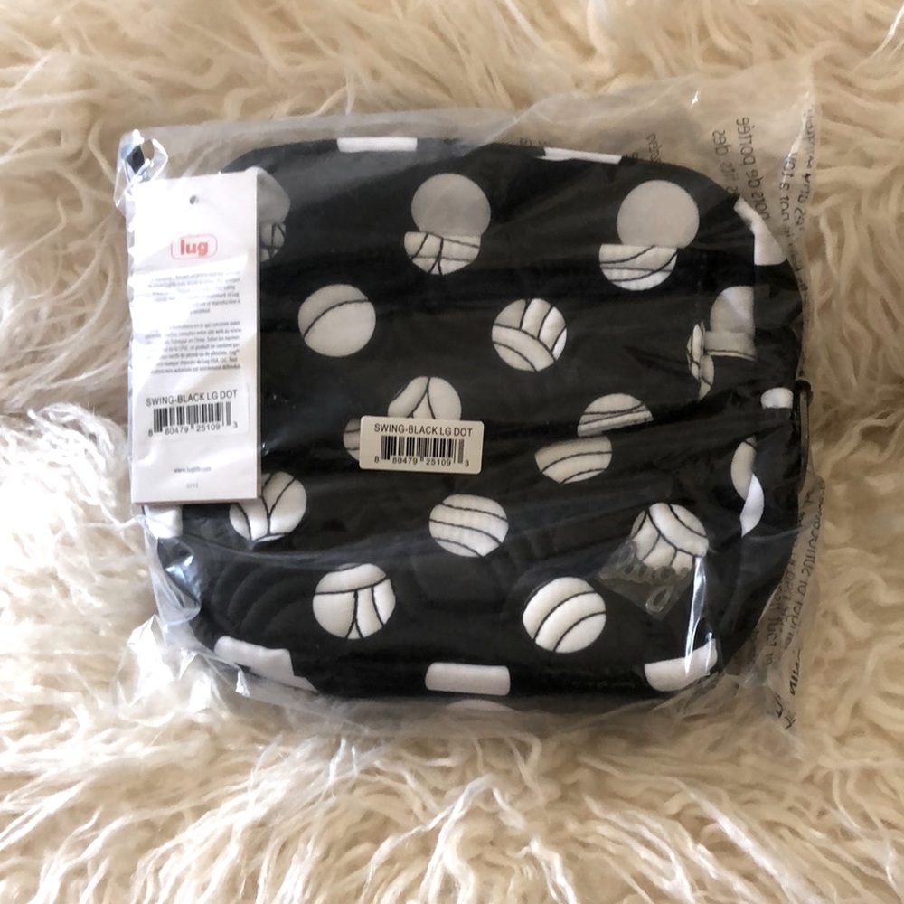 NWT Lug Swing Crossbody / Belt Bag in Black Large Dot